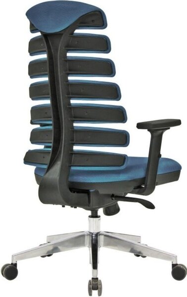 Icon Space Sedia Ergonomica con Ruote Braccioli e Poggiatesta in Tessuto colore Blu - Spring