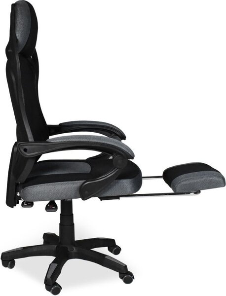 Icon Space Sedia Ergonomica con Ruote e Braccioli Reclinabile con Poggiapiedi e Poggiatesta in Tessuto Mesh colore Nero - Gandi