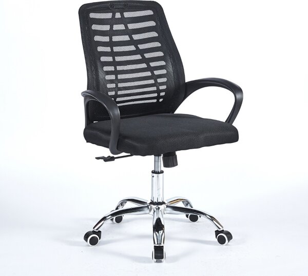 Icon Space Sedia Ergonomica con Ruote e Braccioli in Tessuto Mesh colore Nero - New