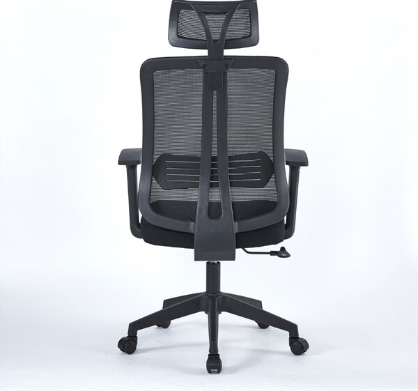Icon Space Sedia Ergonomica con Ruote Braccioli e Poggiatesta in Tessuto Mesh colore Nero - Satia