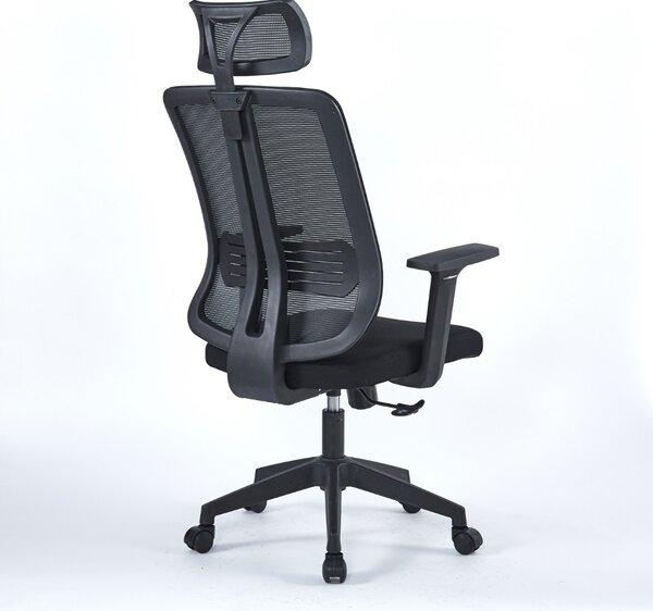 Icon Space Sedia Ergonomica con Ruote Braccioli e Poggiatesta in Tessuto Mesh colore Nero - Satia