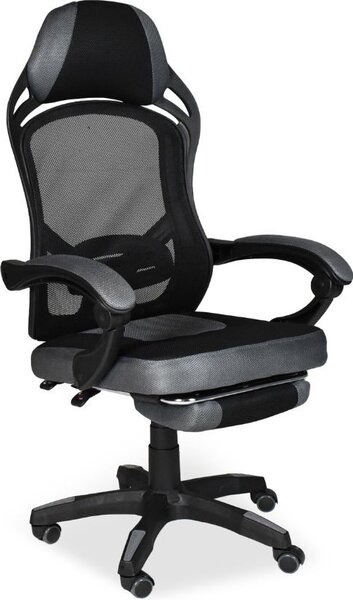 Icon Space Sedia Ergonomica con Ruote e Braccioli Reclinabile con Poggiapiedi e Poggiatesta in Tessuto Mesh colore Nero - Gandi