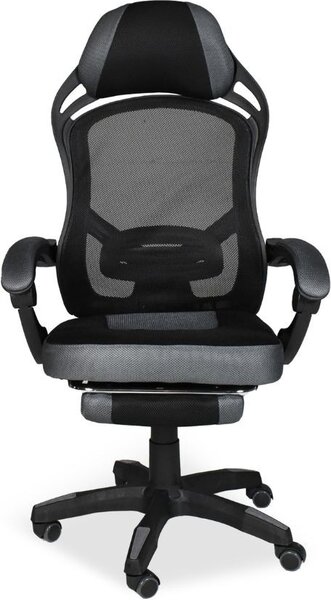 Icon Space Sedia Ergonomica con Ruote e Braccioli Reclinabile con Poggiapiedi e Poggiatesta in Tessuto Mesh colore Nero - Gandi