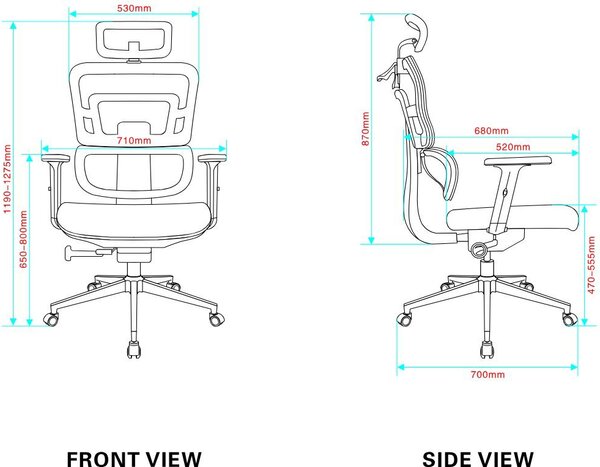 Icon Space Sedia Ergonomica con Ruote Braccioli e Poggiatesta in Tessuto Mesh colore Nero - Pumo