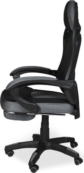 Icon Space Sedia Ergonomica con Ruote e Braccioli Reclinabile con Poggiapiedi e Poggiatesta in Tessuto Mesh colore Nero - Gandi