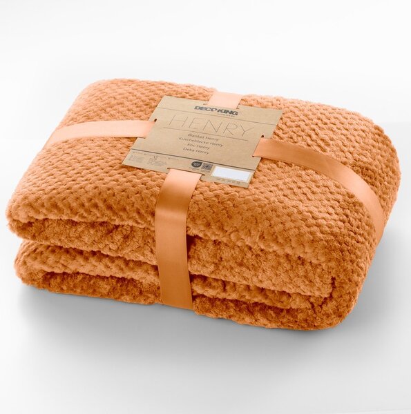 Coperta in microfibra arancione scuro, 220 x 240 cm Henry - DecoKing