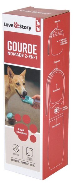 Bottiglia da viaggio per cani 2 in 1 – Love Story