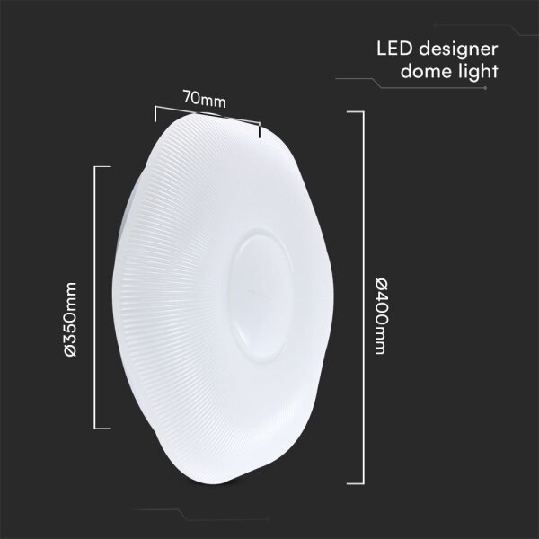 Plafoniera LED dimmerabile 40W 230V 3000-6500K 40 cm bianco + telecomando