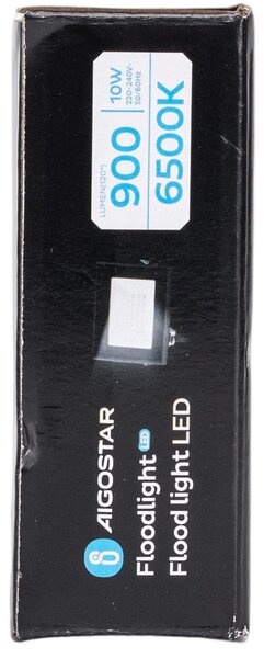 Faro proiettore Led Slim 10W Nero da esterno IP65 Bianco freddo 6500K Aigostar