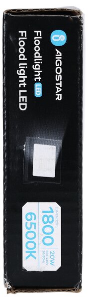 Faro proiettore Led Slim 20W Nero da esterno IP65 Bianco freddo 6500K Aigostar