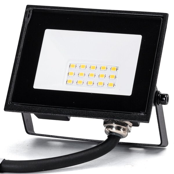 Faro proiettore Led Slim 10W Nero da esterno IP65 Bianco freddo 6500K Aigostar