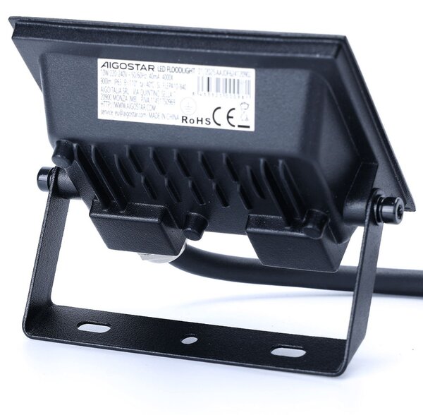 Faro proiettore Led Slim 10W Nero da esterno IP65 Bianco neutro 4000K Aigostar
