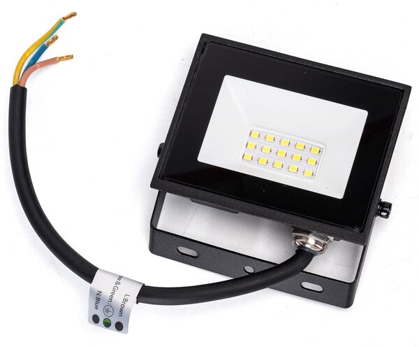 Faro proiettore Led Slim 10W Nero da esterno IP65 Bianco freddo 6500K Aigostar