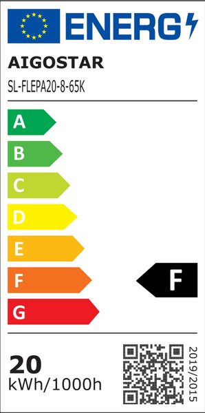 Faro proiettore Led Slim 20W Nero da esterno IP65 Bianco freddo 6500K Aigostar
