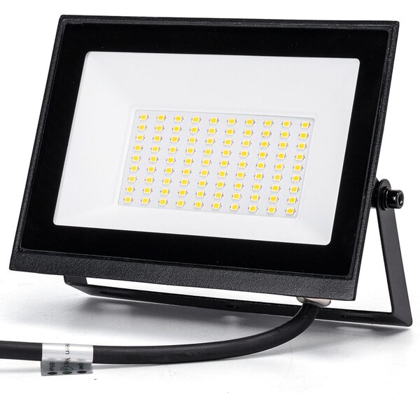 Faro proiettore Led Slim 50W Nero da esterno IP65 Bianco neutro 4000K Aigostar