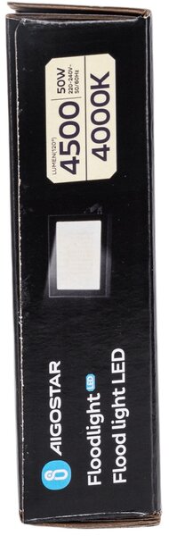 Faro proiettore Led Slim 50W Nero da esterno IP65 Bianco neutro 4000K Aigostar