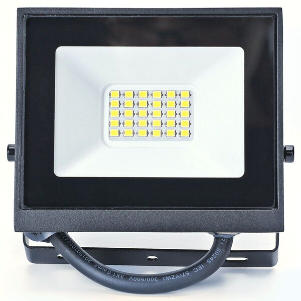 Faro proiettore Led Slim 20W Nero da esterno IP65 Bianco neutro 4000K Aigostar