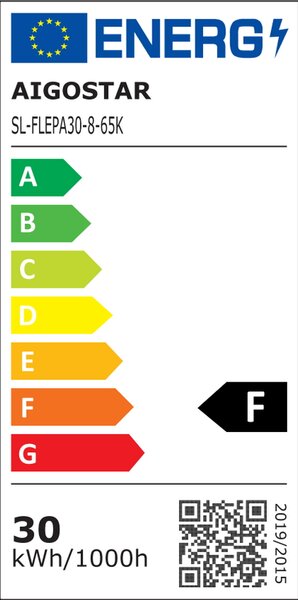 Faro proiettore Led Slim 30W Bianco da esterno IP65 Bianco freddo 6500K Aigostar
