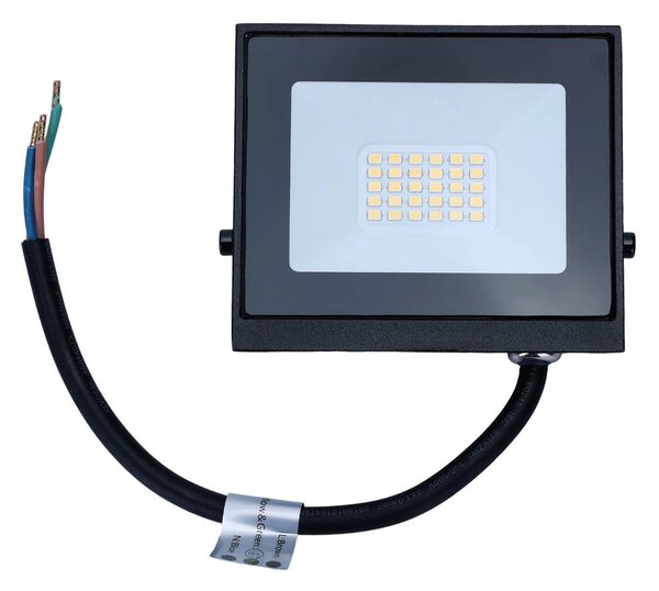Faro proiettore Led Slim 20W Nero da esterno IP65 Bianco neutro 4000K Aigostar