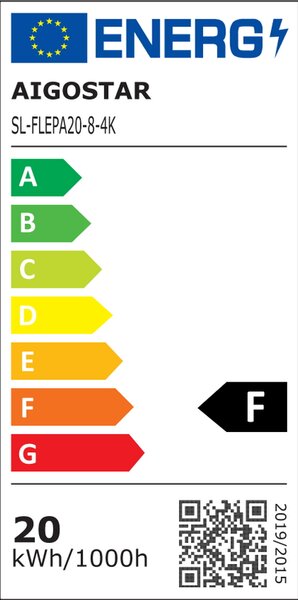 Faro proiettore Led Slim 20W Nero da esterno IP65 Bianco neutro 4000K Aigostar