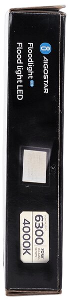Faro proiettore Led Slim 70W Nero da esterno IP65 Bianco neutro 4000K Aigostar