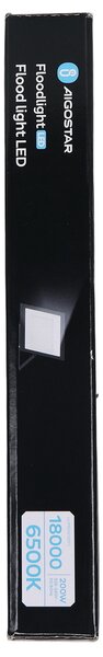 Faro proiettore Led Slim 200W Nero da esterno IP65 Bianco freddo 6500K Aigostar
