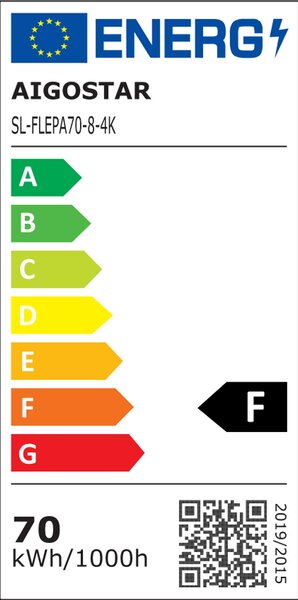 Faro proiettore Led Slim 70W Nero da esterno IP65 Bianco neutro 4000K Aigostar