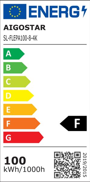 Faro proiettore Led Slim 100W Nero da esterno IP65 Bianco neutro 4000K Aigostar