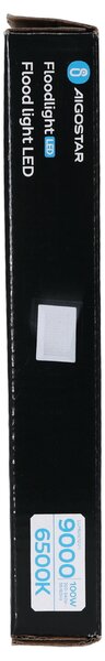 Faro proiettore Led Slim 100W Nero da esterno IP65 Bianco freddo 6500K Aigostar