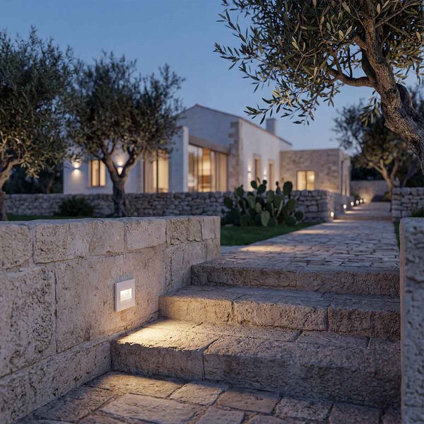 Segnapasso LED per scatola 503 3.5W IP65 Luce Asimmetrica Colore Bianco Freddo 6.000K