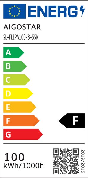 Faro proiettore Led Slim 100W Nero da esterno IP65 Bianco freddo 6500K Aigostar