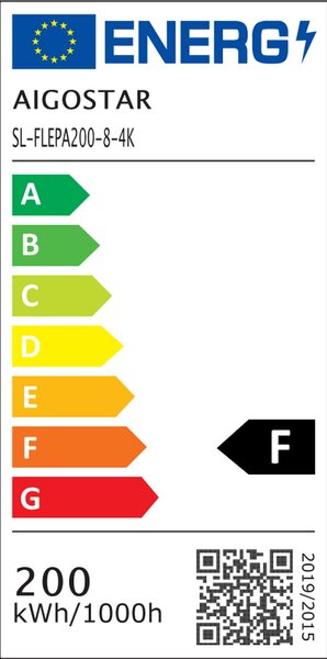Faro proiettore Led Slim 200W Nero da esterno IP65 Bianco neutro 4000K Aigostar