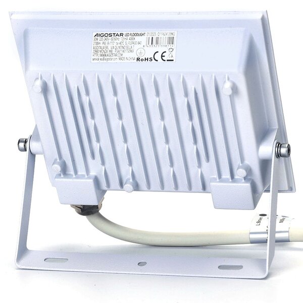 Faro proiettore Led Slim 30W Bianco da esterno IP65 Bianco freddo 6500K Aigostar