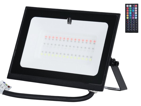 Faro proiettore Led Seven 30W Nero da esterno IP65 RGB luce regolabile e dimmerabile con telecomando Aigostar