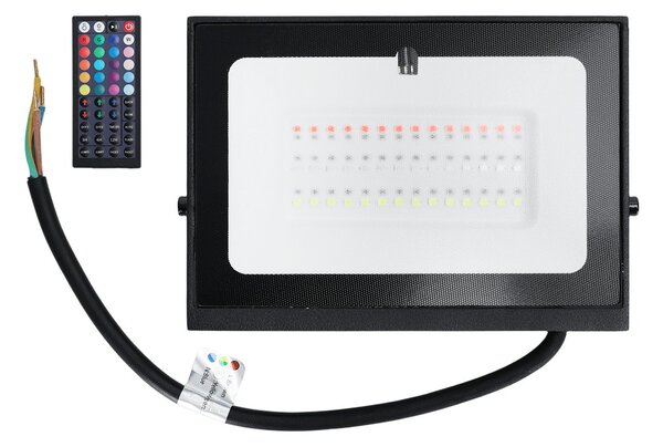 Faro proiettore Led Seven 30W Nero da esterno IP65 RGB luce regolabile e dimmerabile con telecomando Aigostar