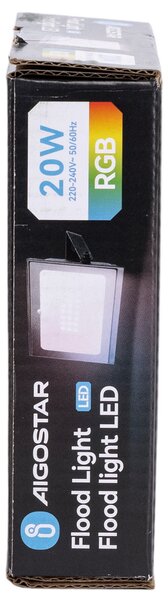 Faro proiettore Led Seven 10W Nero da esterno IP65 RGB luce regolabile e dimmerabile con telecomando Aigostar