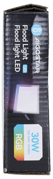 Faro proiettore Led Seven 30W Nero da esterno IP65 RGB luce regolabile e dimmerabile con telecomando Aigostar
