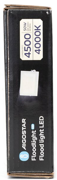 Faro proiettore Led Slim 50W Bianco da esterno IP65 Bianco neutro 4000K Aigostar