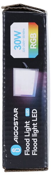 Faro proiettore Led Seven 30W Nero da esterno IP65 RGB luce regolabile e dimmerabile con telecomando Aigostar