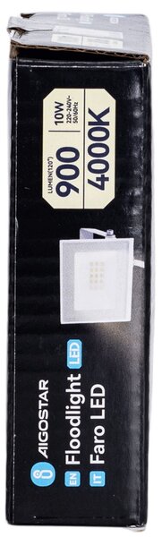 Faro proiettore Led Slim 10W Bianco da esterno IP65 Bianco neutro 4000K Aigostar