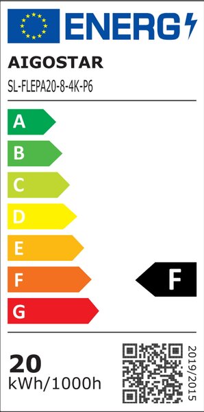 Faro proiettore Led Slim 20W Bianco da esterno IP65 Bianco neutro 4000K con sensore crepuscolare e di movimento Aigostar