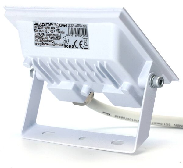 Faro proiettore Led Slim 10W Bianco da esterno IP65 Bianco freddo 6500K Aigostar