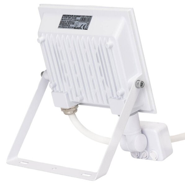 Faro proiettore Led Slim 30W Bianco da esterno IP65 Bianco neutro 4000K con sensore crepuscolare e di movimento Aigostar