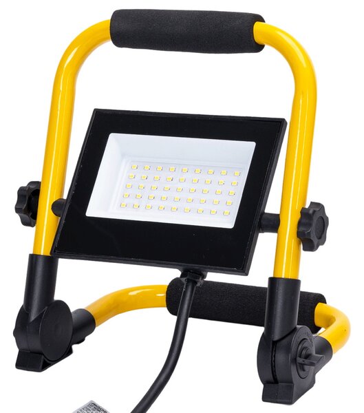 Faro Led da lavoro portatile 30W Nero e giallo IP65 Bianco freddo 6500K Aigostar