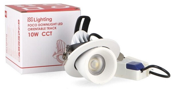 Faretto Led da incasso Track 10W Rotondo Orientabile Cornice bianca Apertura 36 gradi CCT temperatura colore regolabile iSG Lighting
