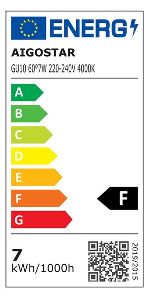 Faretto Led GU10 7W COB Apertura 63 gradi Bianco neutro 4000K Aigostar
