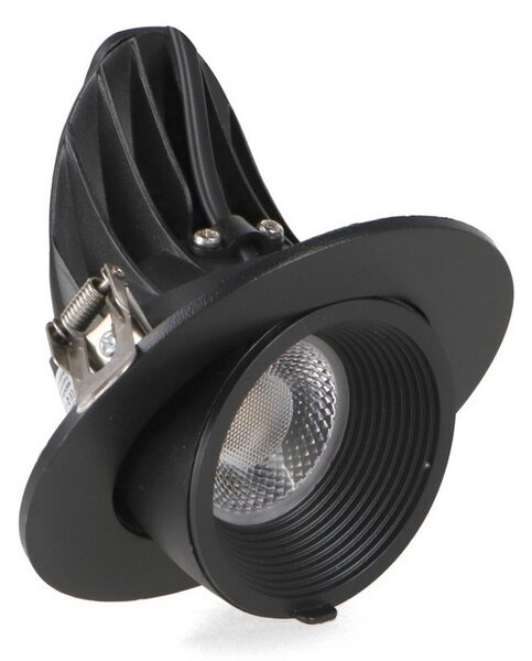 Faretto Led da incasso Track 15W Rotondo Orientabile Cornice nera Apertura 36 gradi CCT temperatura colore regolabile iSG Lighting