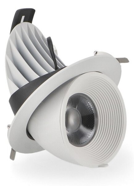 Faretto Led da incasso Track 30W Rotondo Orientabile Cornice bianca Apertura 36 gradi CCT temperatura colore regolabile iSG Lighting