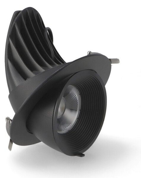 Faretto Led da incasso Track 30W Rotondo Orientabile Cornice nera Apertura 36 gradi CCT temperatura colore regolabile iSG Lighting