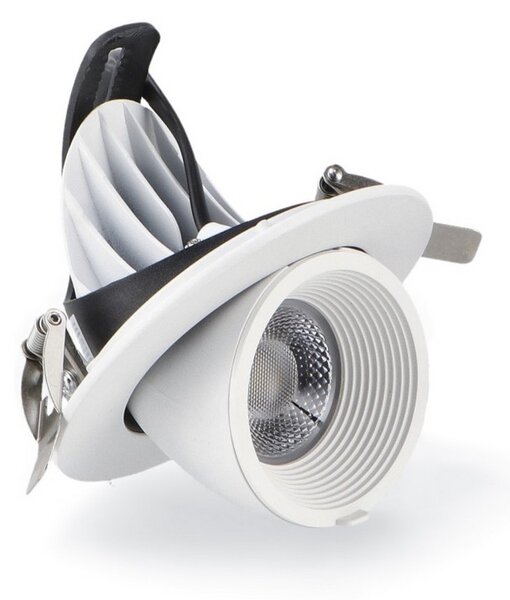 Faretto Led da incasso Track 15W Rotondo Orientabile Cornice bianca Apertura 36 gradi CCT temperatura colore regolabile iSG Lighting